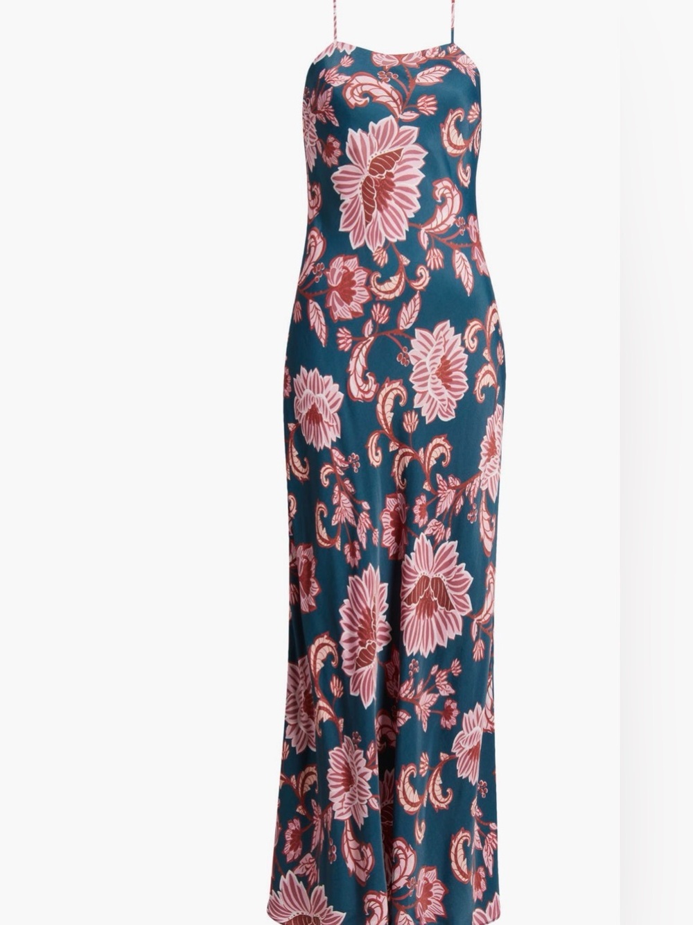FARM Rio Teal Maxi Dress with Pink Floral Print - Picture 6 of 8